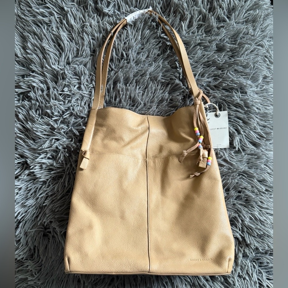 NEW Lucky Brand Pebbled Leather Large Shoulder Bag